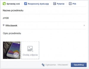 Ogloszenie sprzedaj facebook